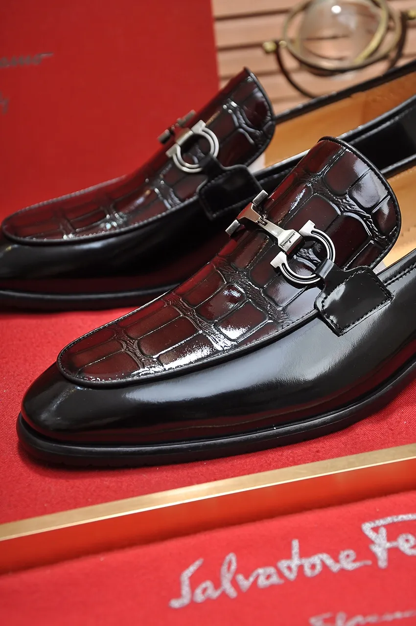 Men's shoes 💰500💶[Ferragamo/Ferragamo] The latest model from the counter. Original imported high-quality cowhide with open sides + imported 🐂 cowhide lining, original luxury metal buckle + original combination outsole. Comparative and stress-free 38--45 (customized for 45)